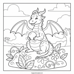Chinese new year dragon coloring page