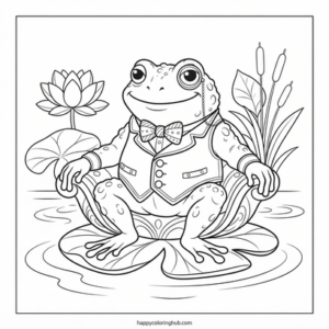 Victorian toads coloring page for men