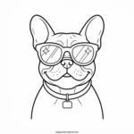 Scary pop art french bulldogs coloring page