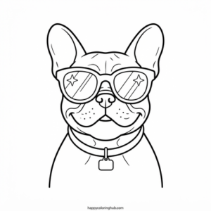 Scary pop art french bulldogs coloring page