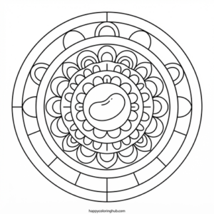 Funny mandala candy coloring page