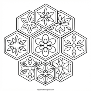 Islamic geometric patterns coloring page