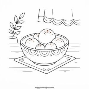 Candy celebration coloring page for adults