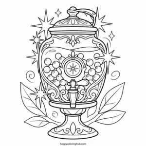 Retro 80s bubble tea coloring page