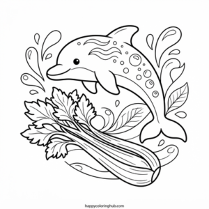 Vaporwave vegetables coloring page