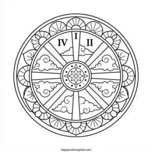 Mandala tarot cards coloring page for seniors
