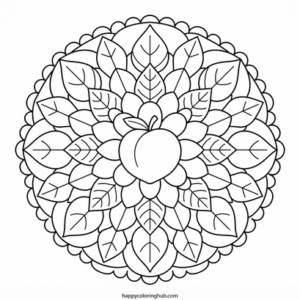Sassy mandala fruit coloring page