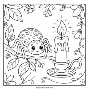Surreal spiders coloring pages