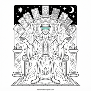 Cyberpunk witches coloring page for men