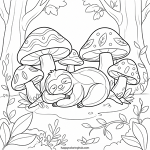 Scary tattoo style sloths coloring page