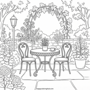Cozy bed and breakfast coloring page