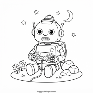 Deserts gaming coloring page for kids