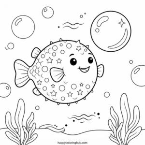 Aquarium life coloring page