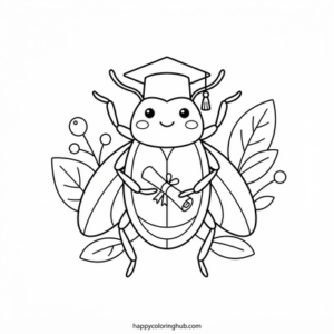 Funny reverse beetles coloring page