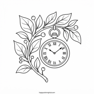 Relaxing steampunk forests coloring page