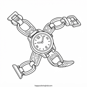 Watches running coloring page for stress relief