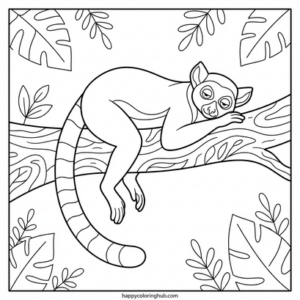 Lemur coloring page