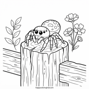 Sketchy spiders coloring page for stress relief