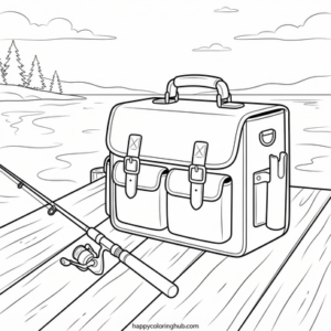 Bags fishing coloring page