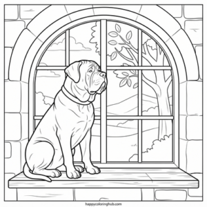 Large print mastiff coloring page