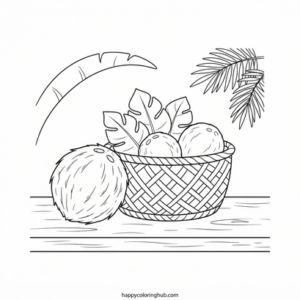 Coconut coloring page