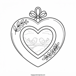 Valentines hearts coloring page