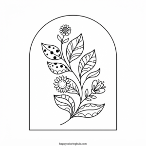 Beautiful boho deserts coloring page